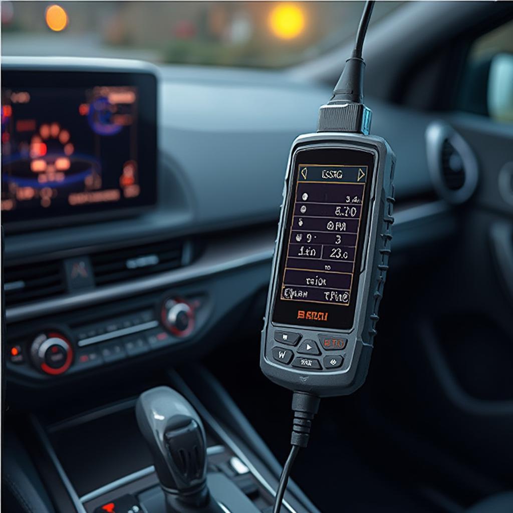 Bosch OTC3005 OBD2 Recorder Connected to Car