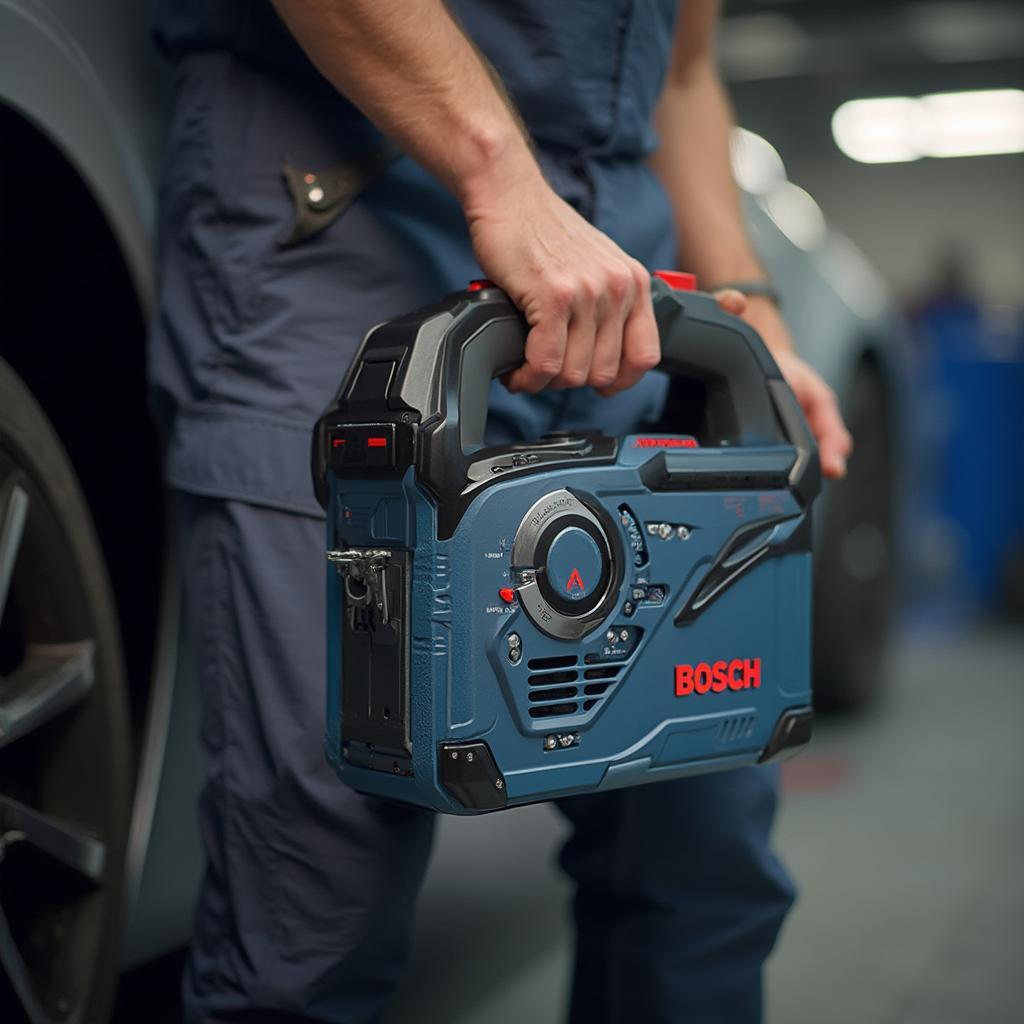 Bosch OTC3005 OBD2 Recorder in Mechanic's Hand