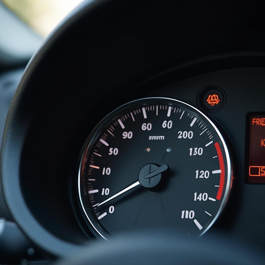 Car Dashboard Showing Fuel Gauge