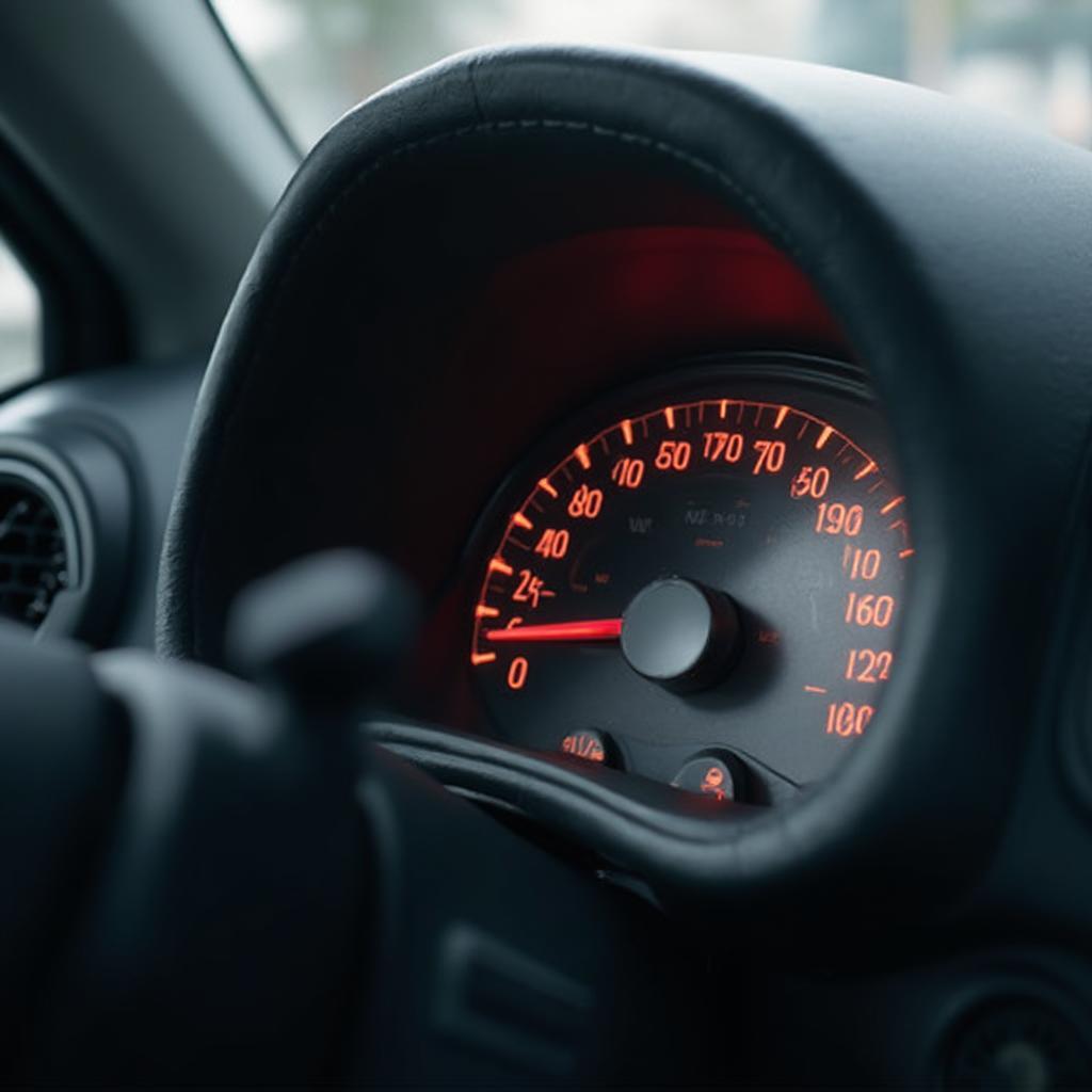 Car Dashboard Showing Fuel Gauge