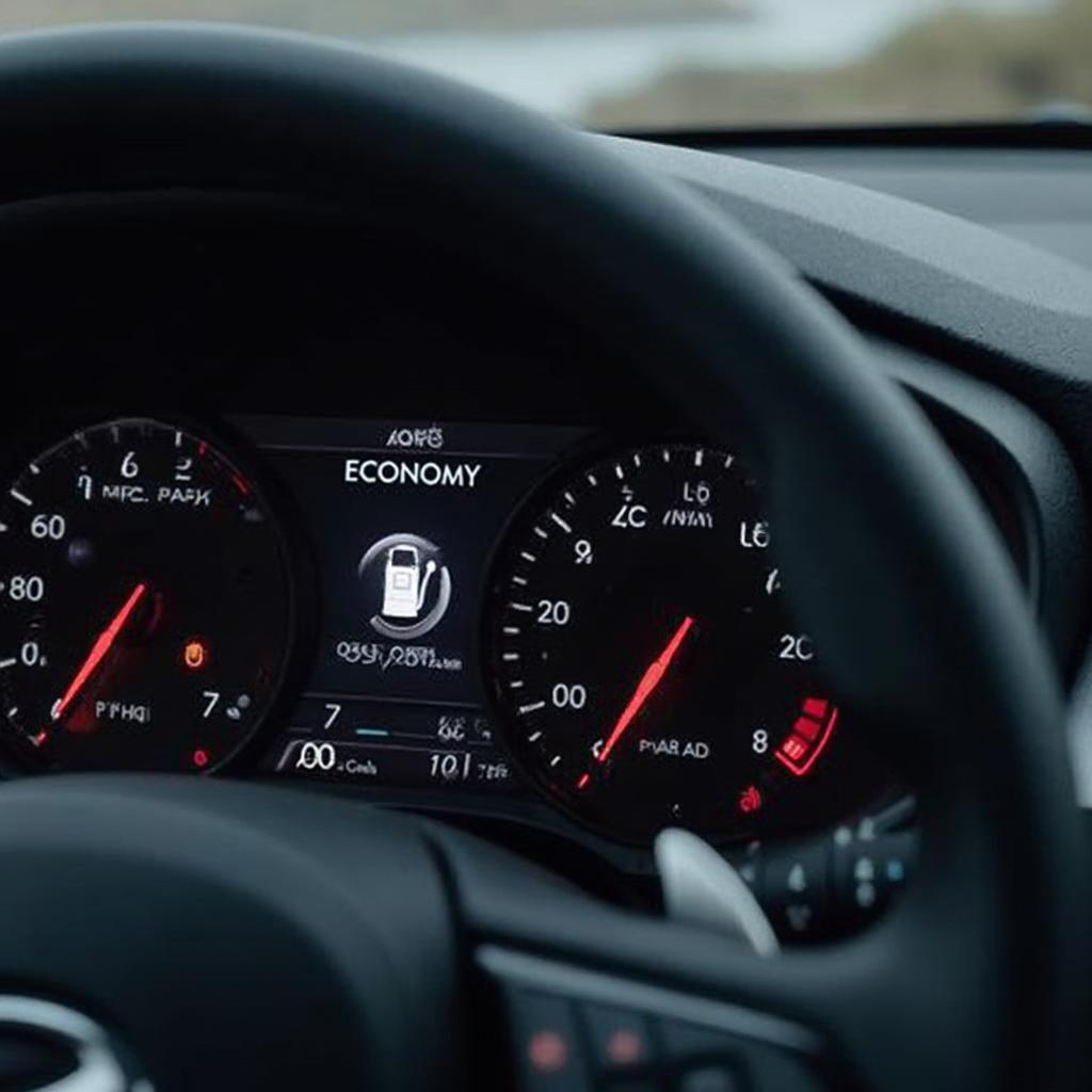 Car Dashboard Displaying Fuel Economy