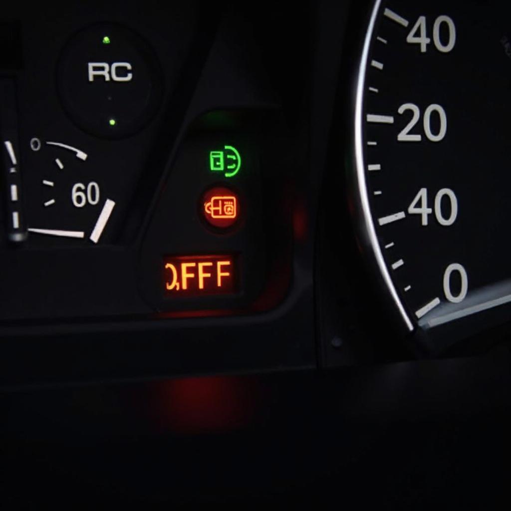 Car dashboard with check engine light off after using an OBD2 scanner.