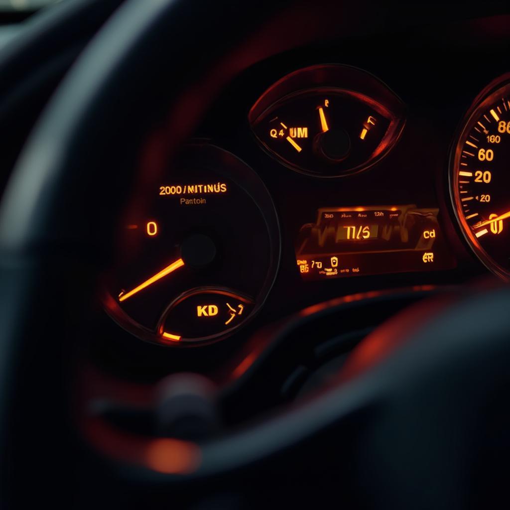 Car Dashboard with Check Engine Light Off