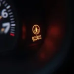 Car Dashboard with Check Engine Light On