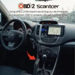 Car Dashboard with OBD2 Scanner Connected