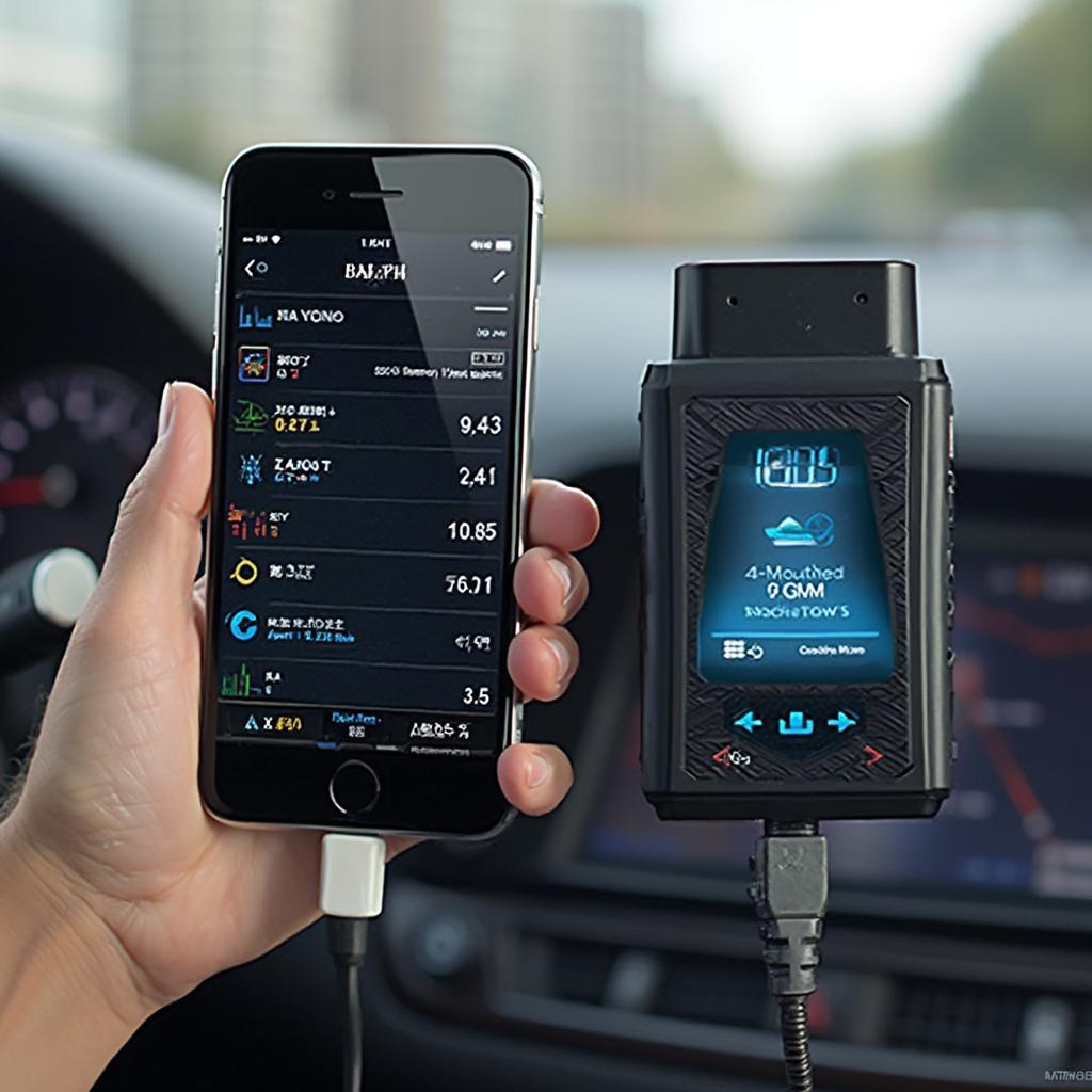 Car OBD2 Gadgets Connected to Smartphone