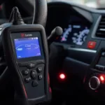 Carista OBD2 scanner displaying the P0101 error code on a Honda vehicle.