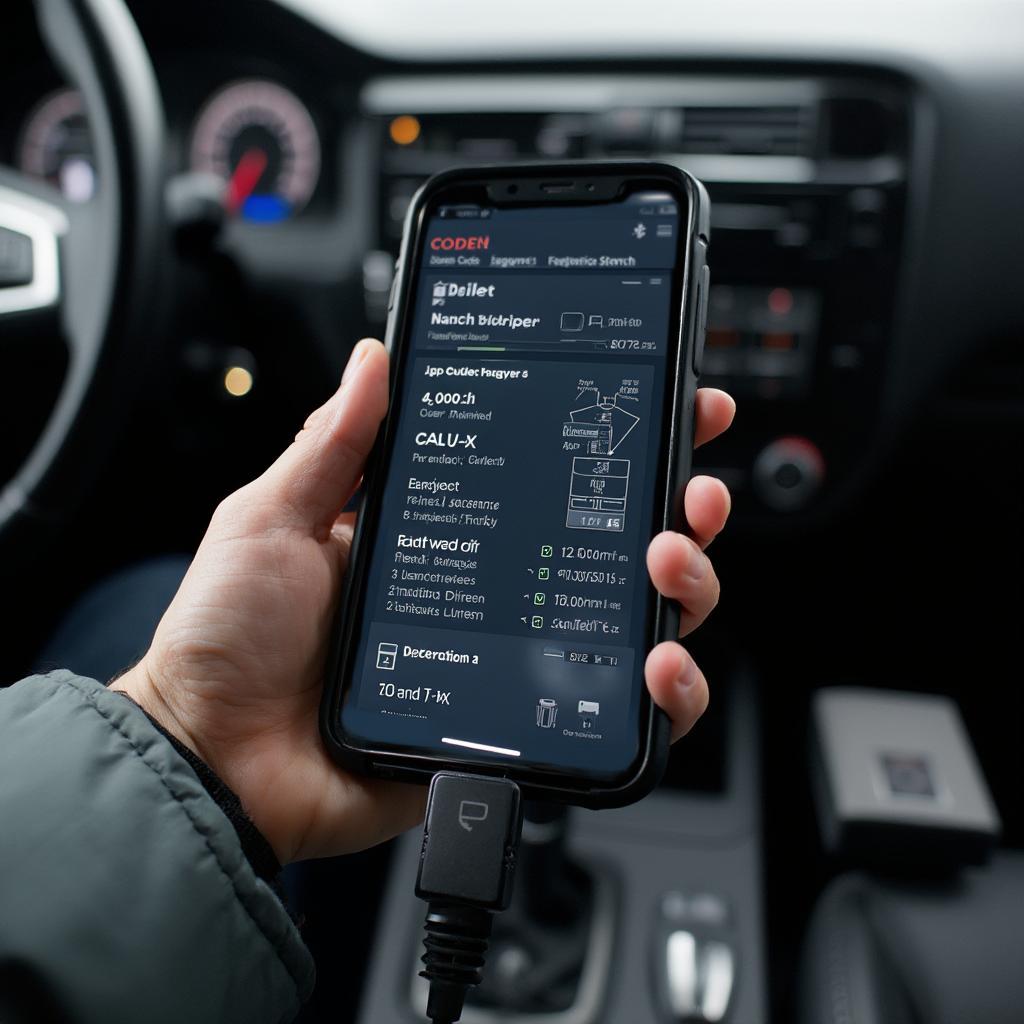 Carly OBD2 Scanner Performing Diagnostics on a Car