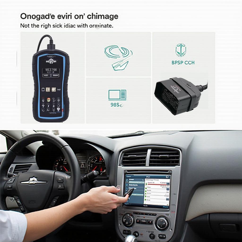 Cen Tech OBD2 Scanner Connected to Car's OBD2 Port