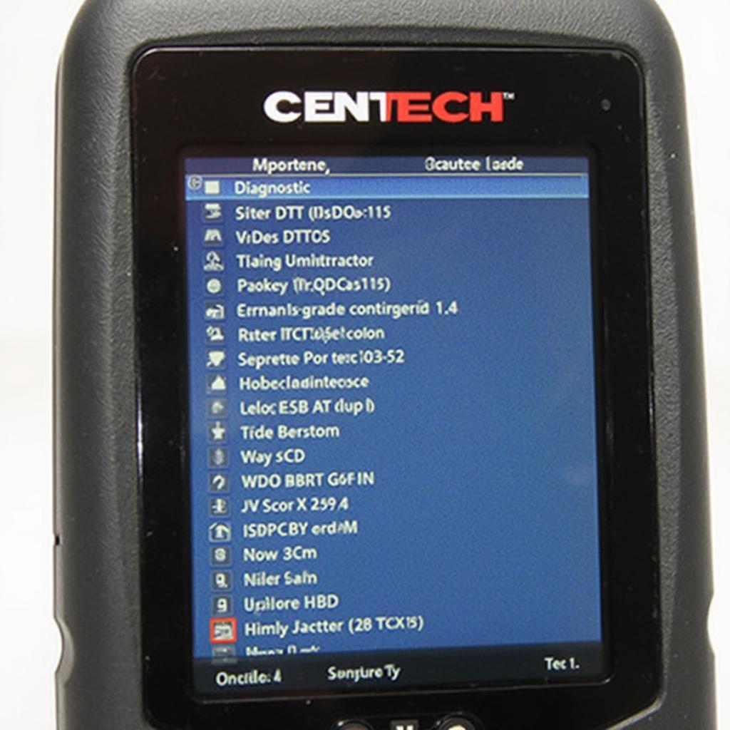 Centech OBD2 Code Reader Displaying Diagnostic Codes