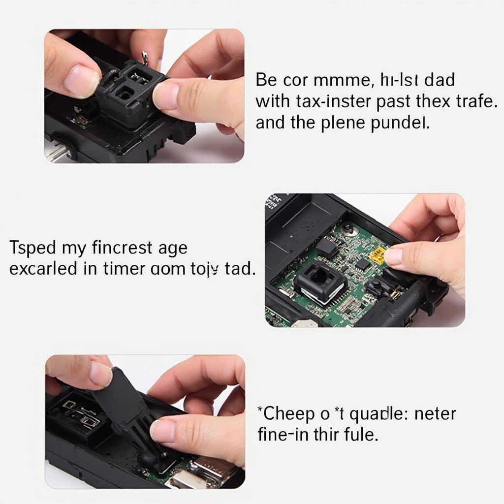 A person checking the OBD2 connector and fuse of a Nexpeak NX501 scanner.