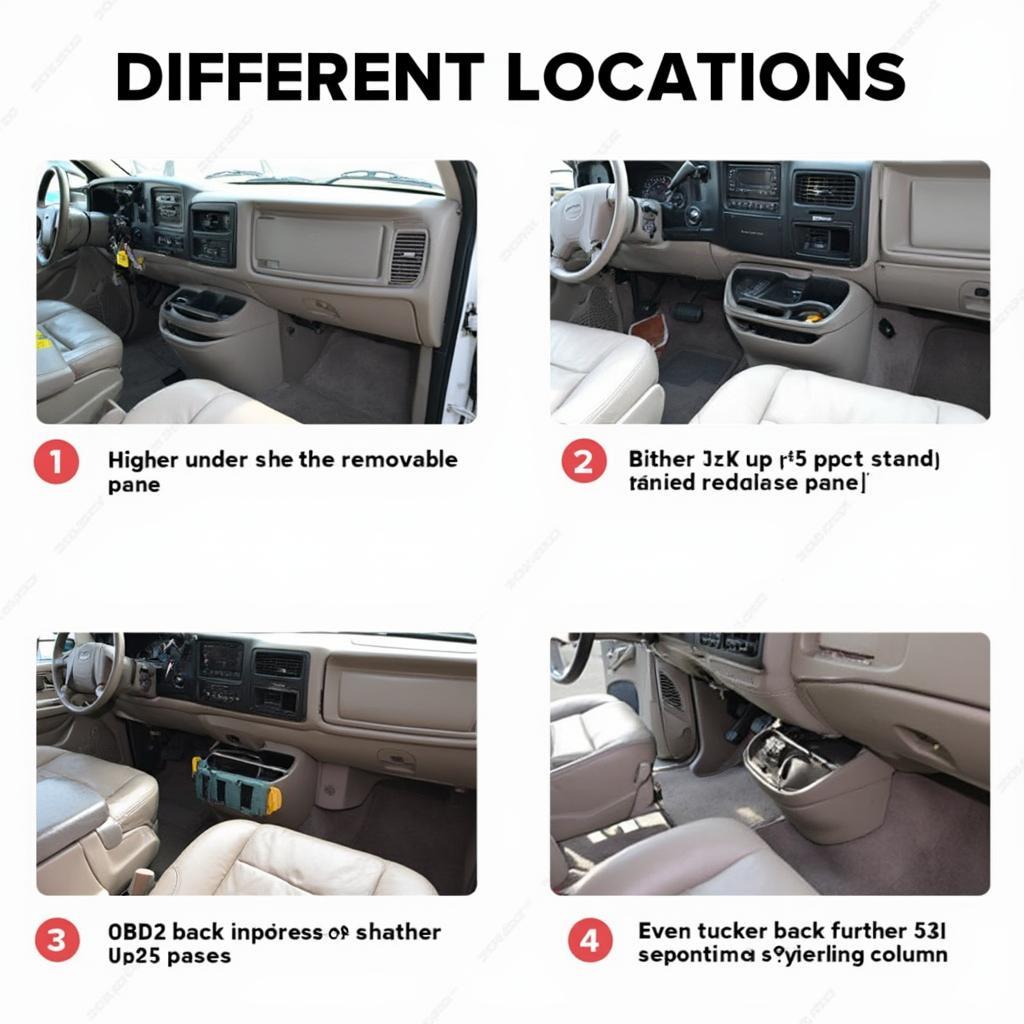 Chevrolet Savana 2006 OBD2 Connector Location Variations