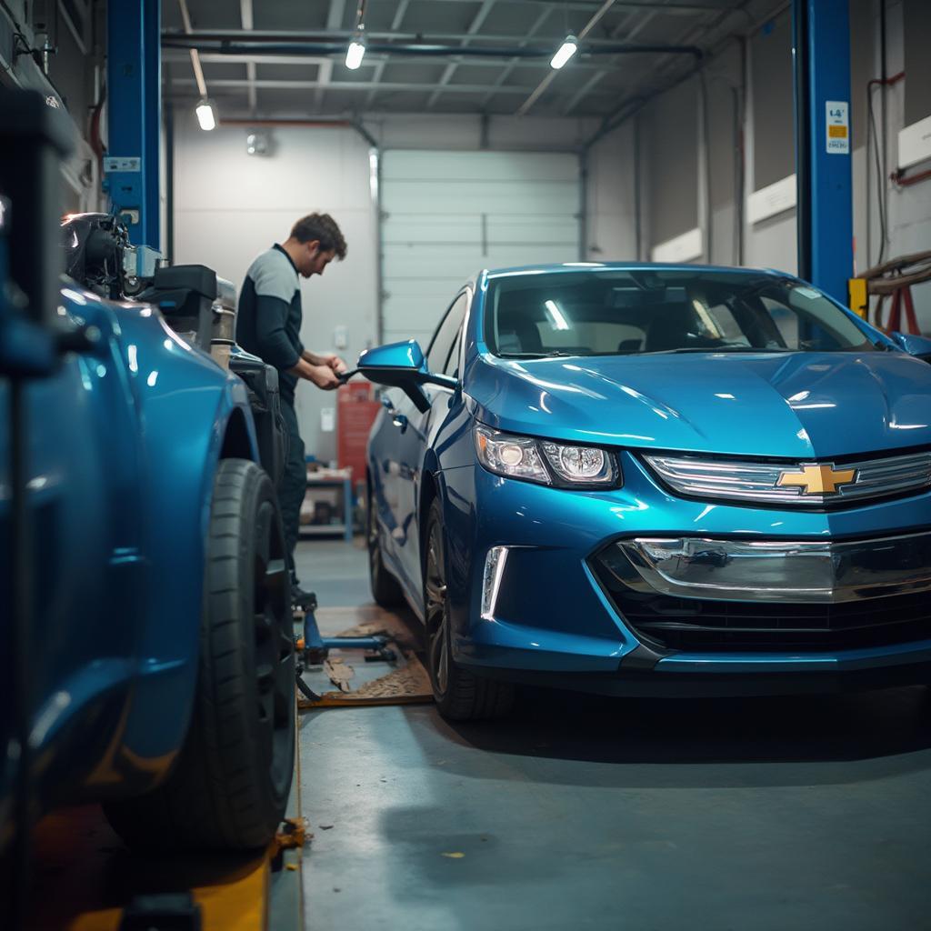 Chevy Volt at Repair Shop for Mileage Correction