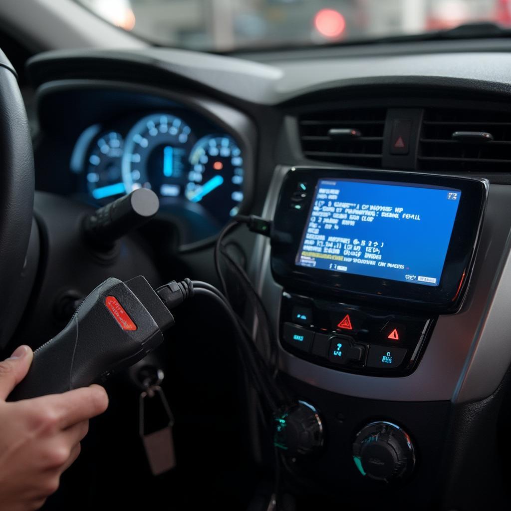 Chevy Volt OBD2 Scanner in Use