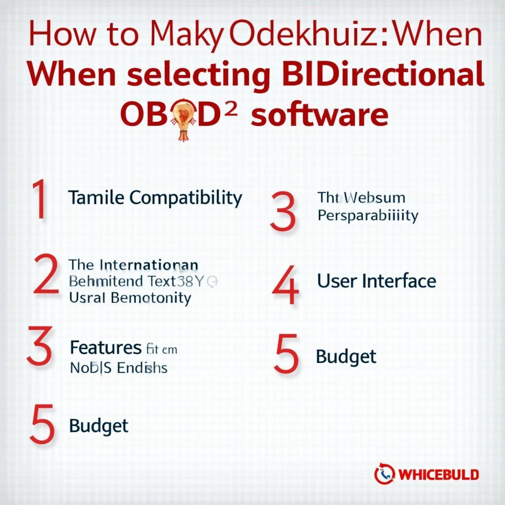 Factors to consider when choosing bidirectional OBD2 software.