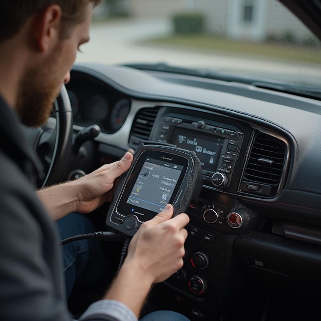 Chrysler 300 OBD2 Scanner in Use