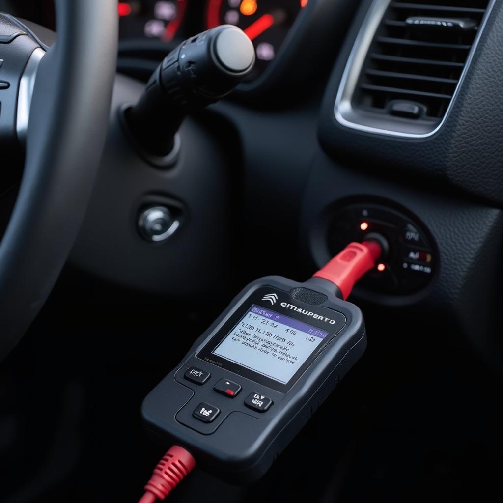 Citroen OBD2 Scanner in Use