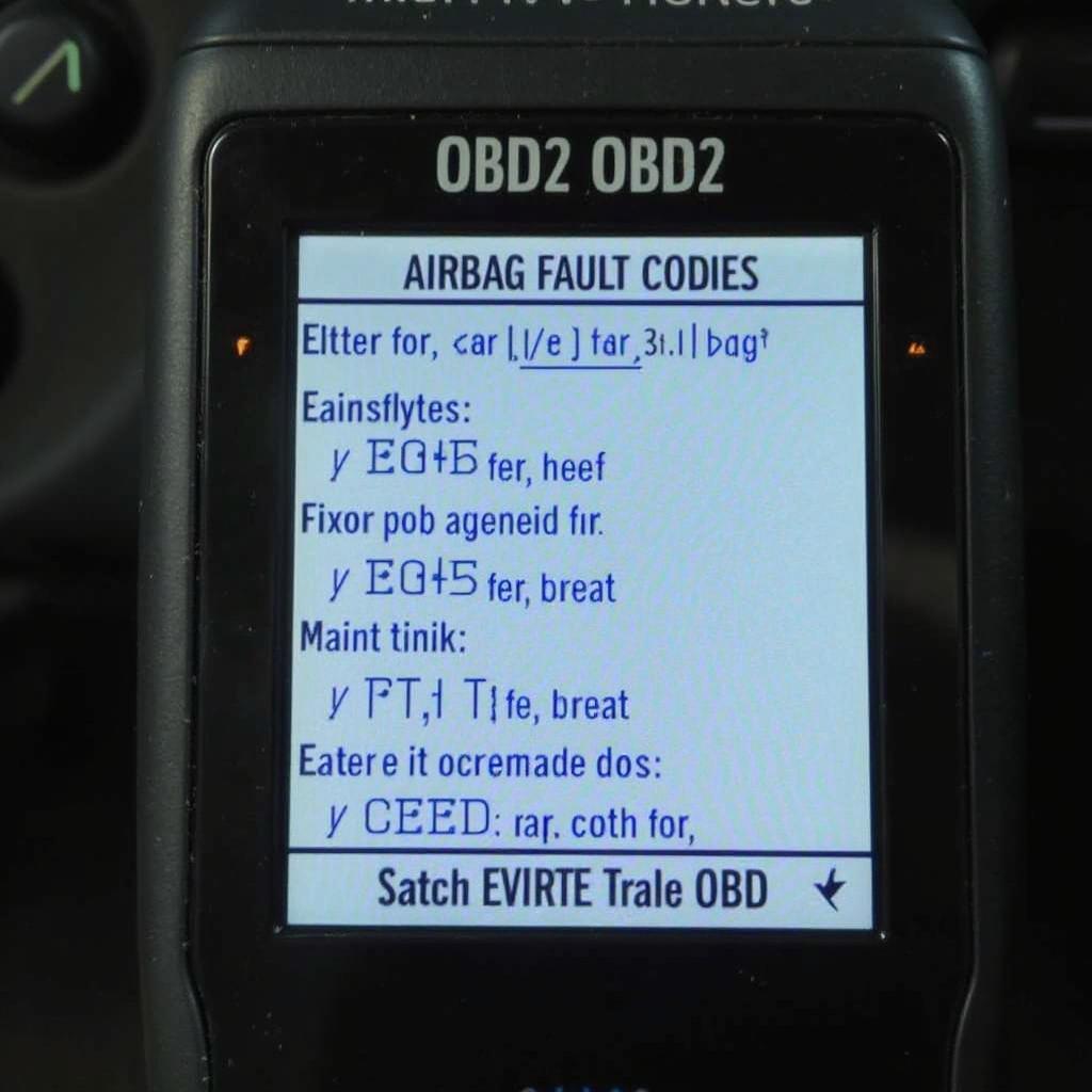 Common Airbag Fault Codes on OBD2 Scanner