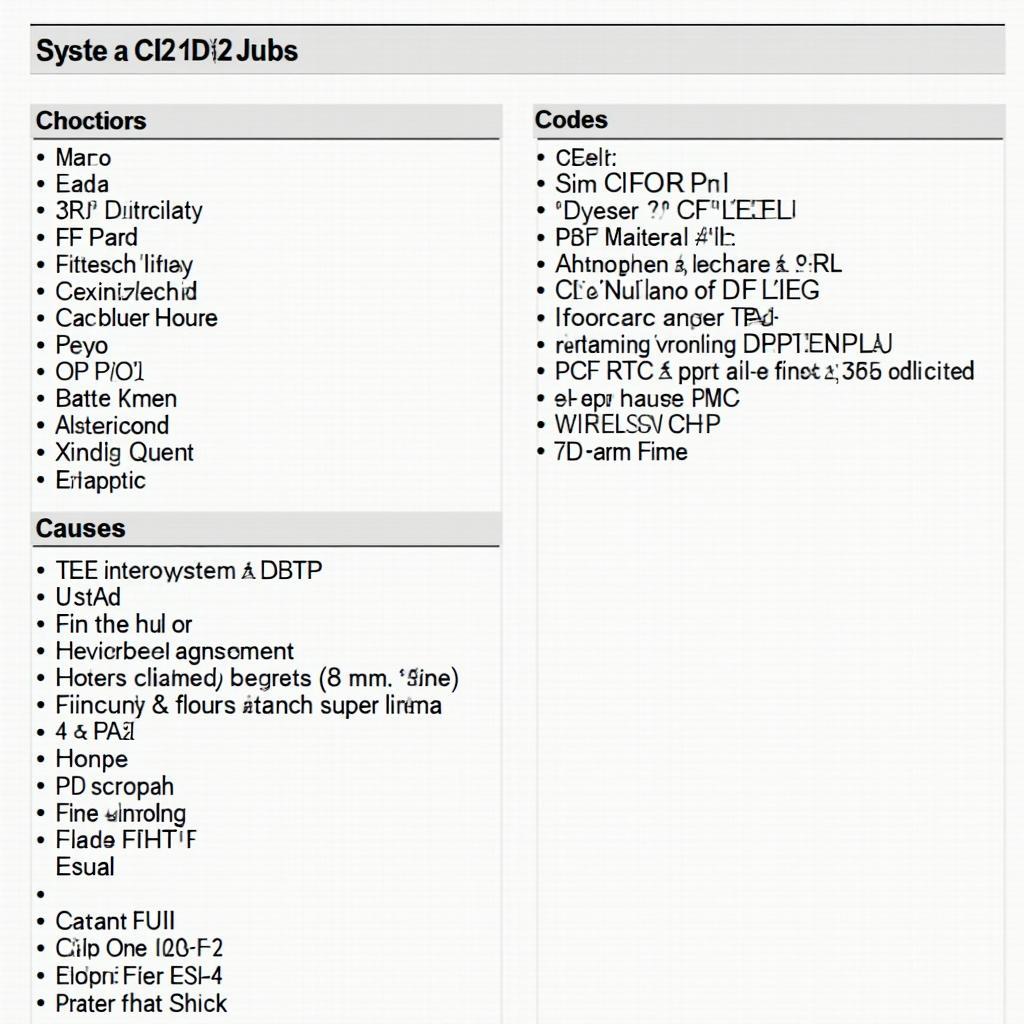 Common Citroen Jumper OBD2 Codes