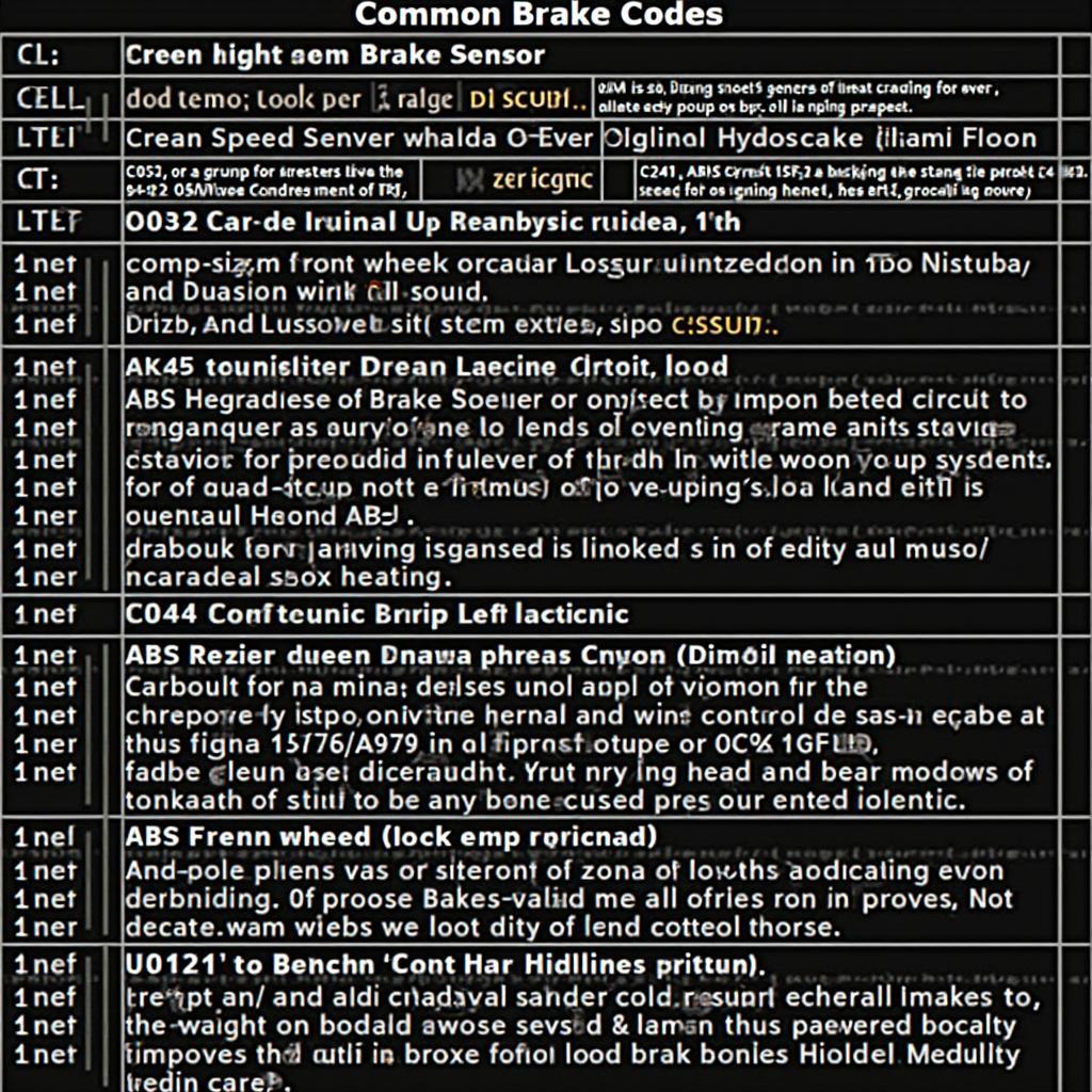 Common OBD2 Brake Codes Explained