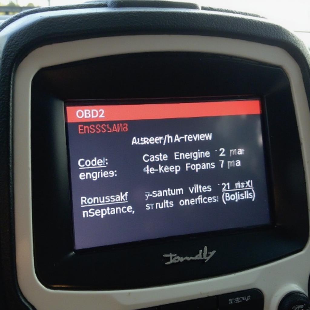 Common OBD2 Codes Displayed on a Scanner for a 2018 Jeep Compass