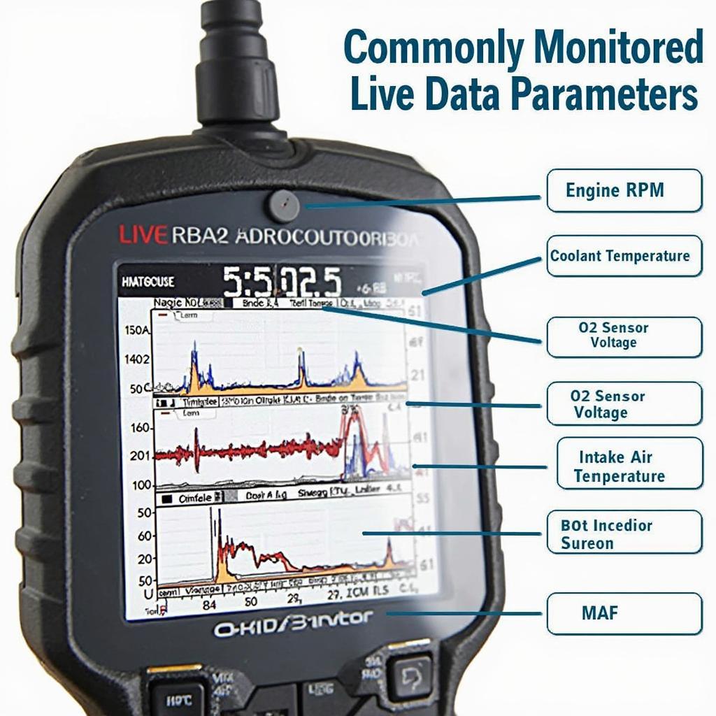 Common OBD2 Live Data Parameters Displayed on a Scanner