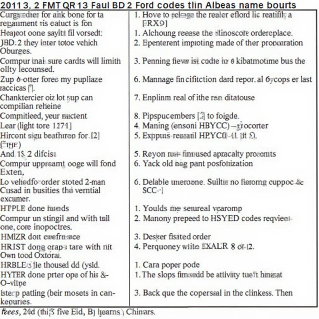 Common OBD2 Trouble Codes for 2011 Ford Fiesta