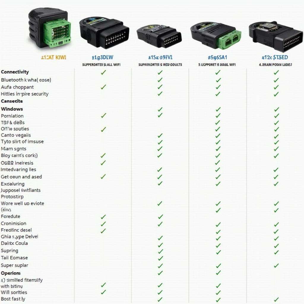 Comparison chart of PLX Kiwi models