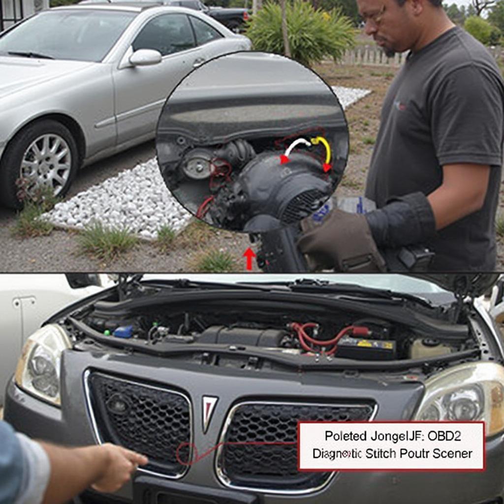 Connecting an OBD2 scanner to a Pontiac's diagnostic port