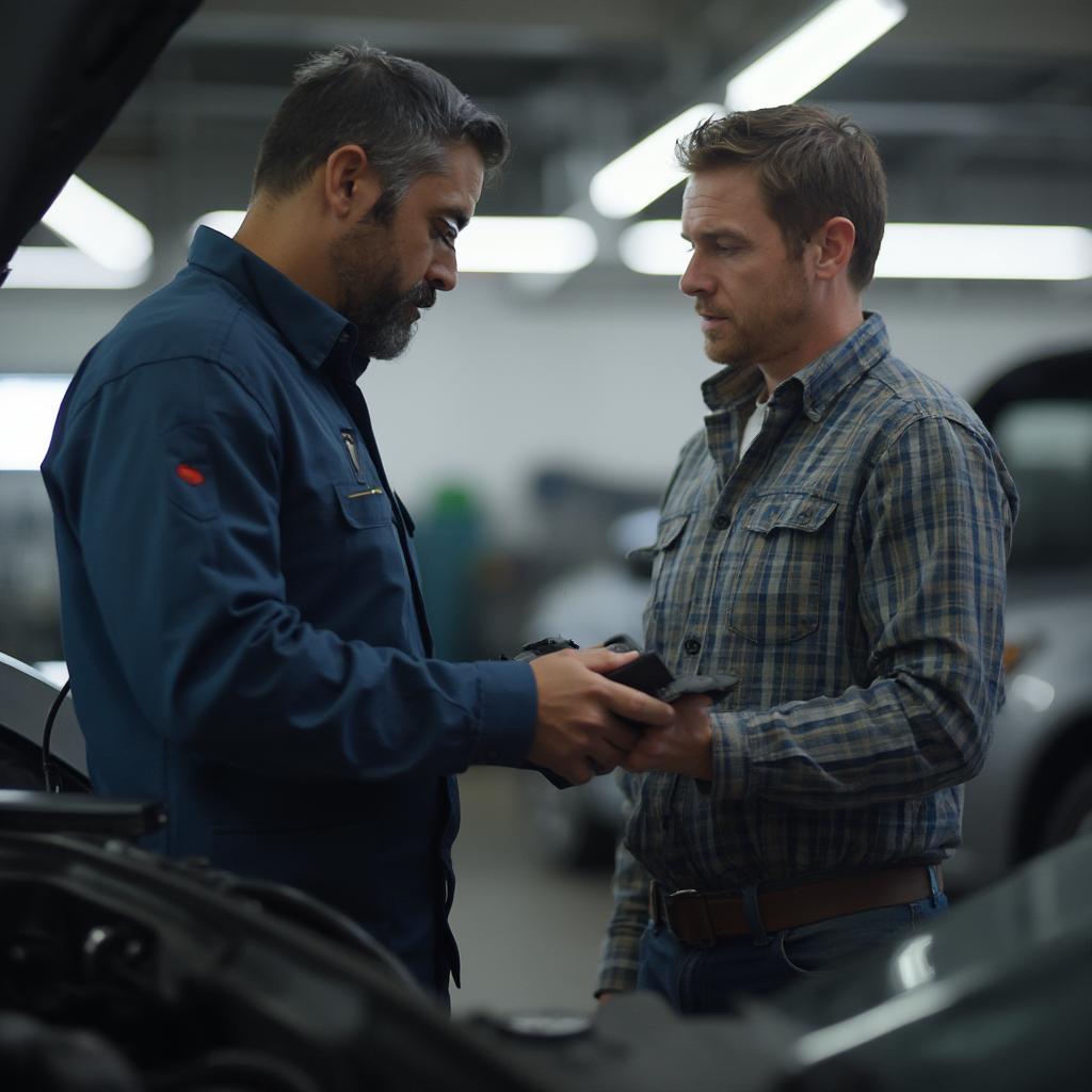 Consulting an Automotive Technician