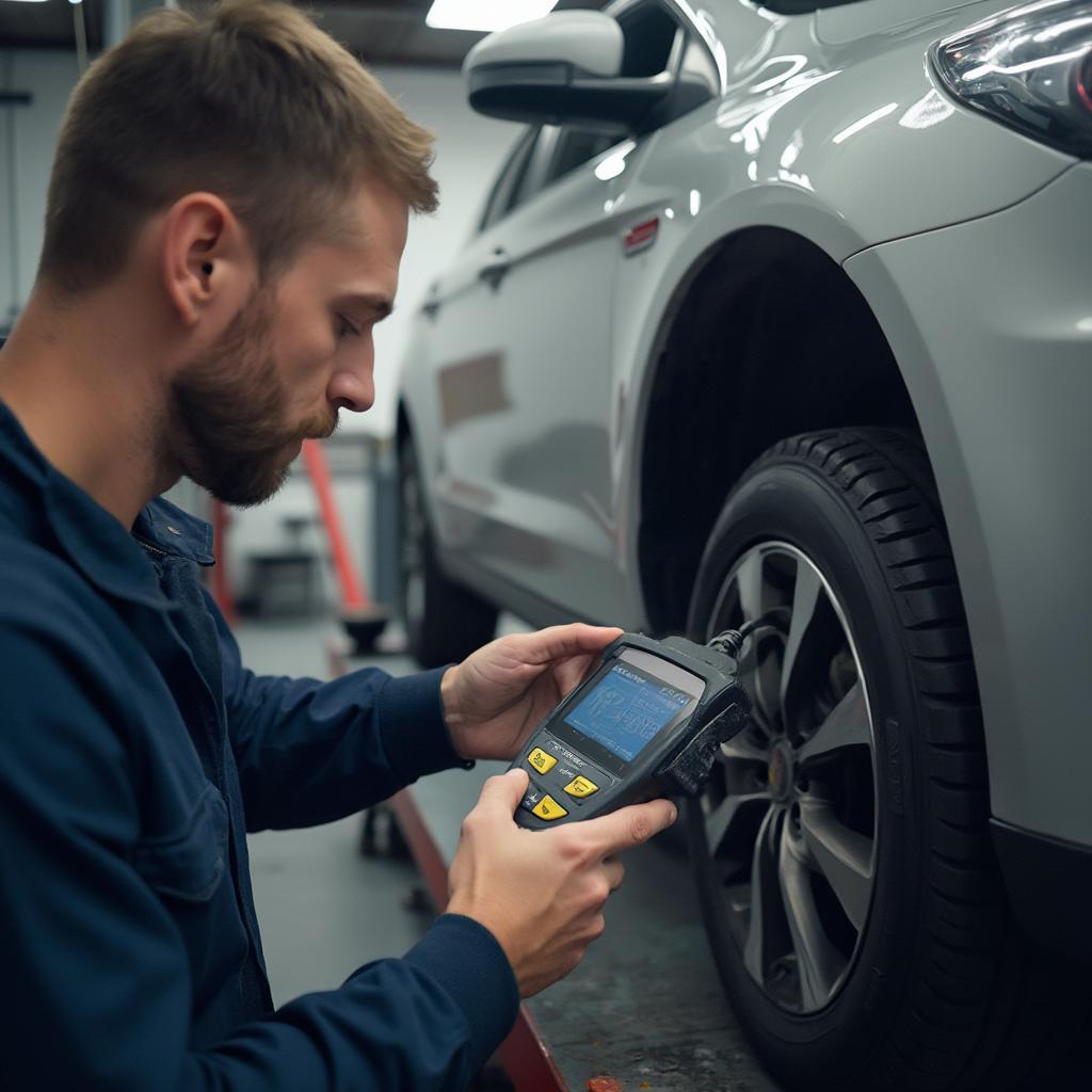 Cost-friendly OBD2 scanner diagnosing ABS issues