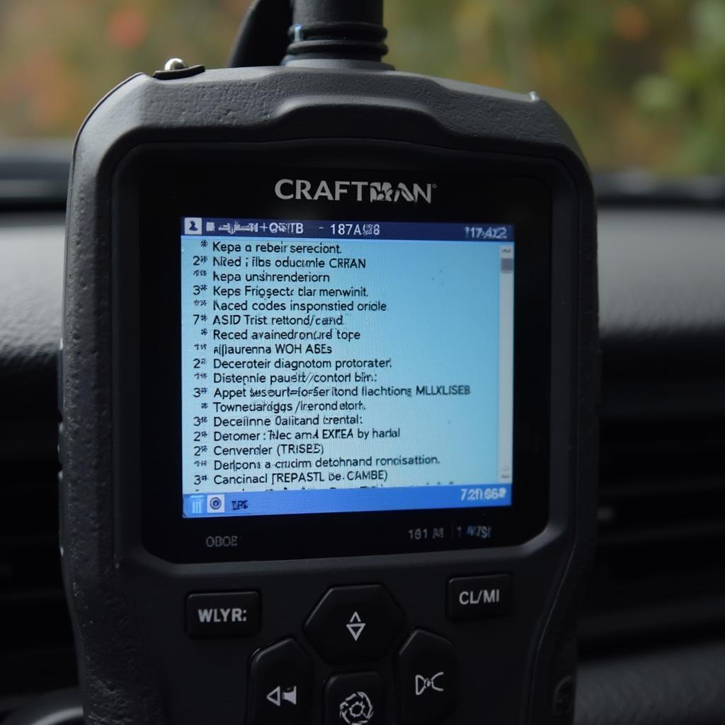 Craftsman 87702 Displaying OBD2 Codes