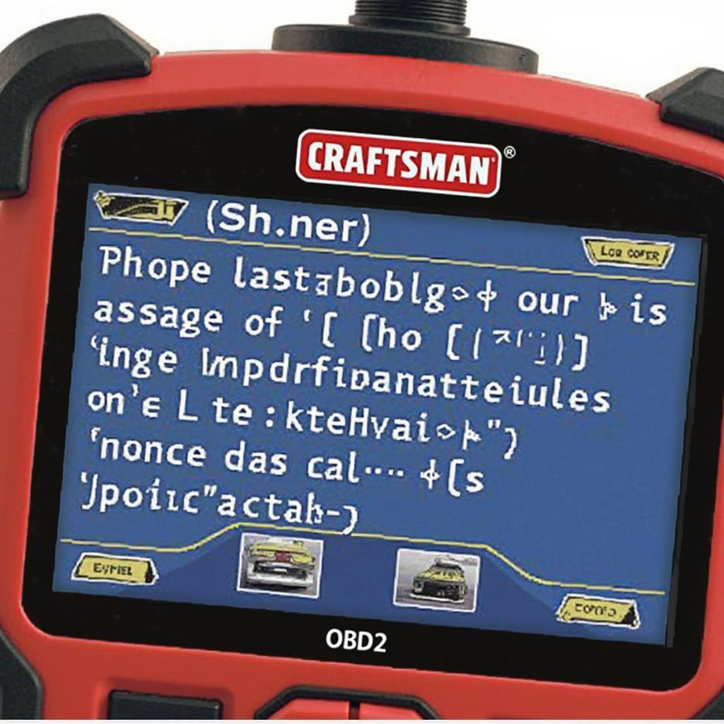 Craftsman OBD2 scanner displaying a diagnostic trouble code