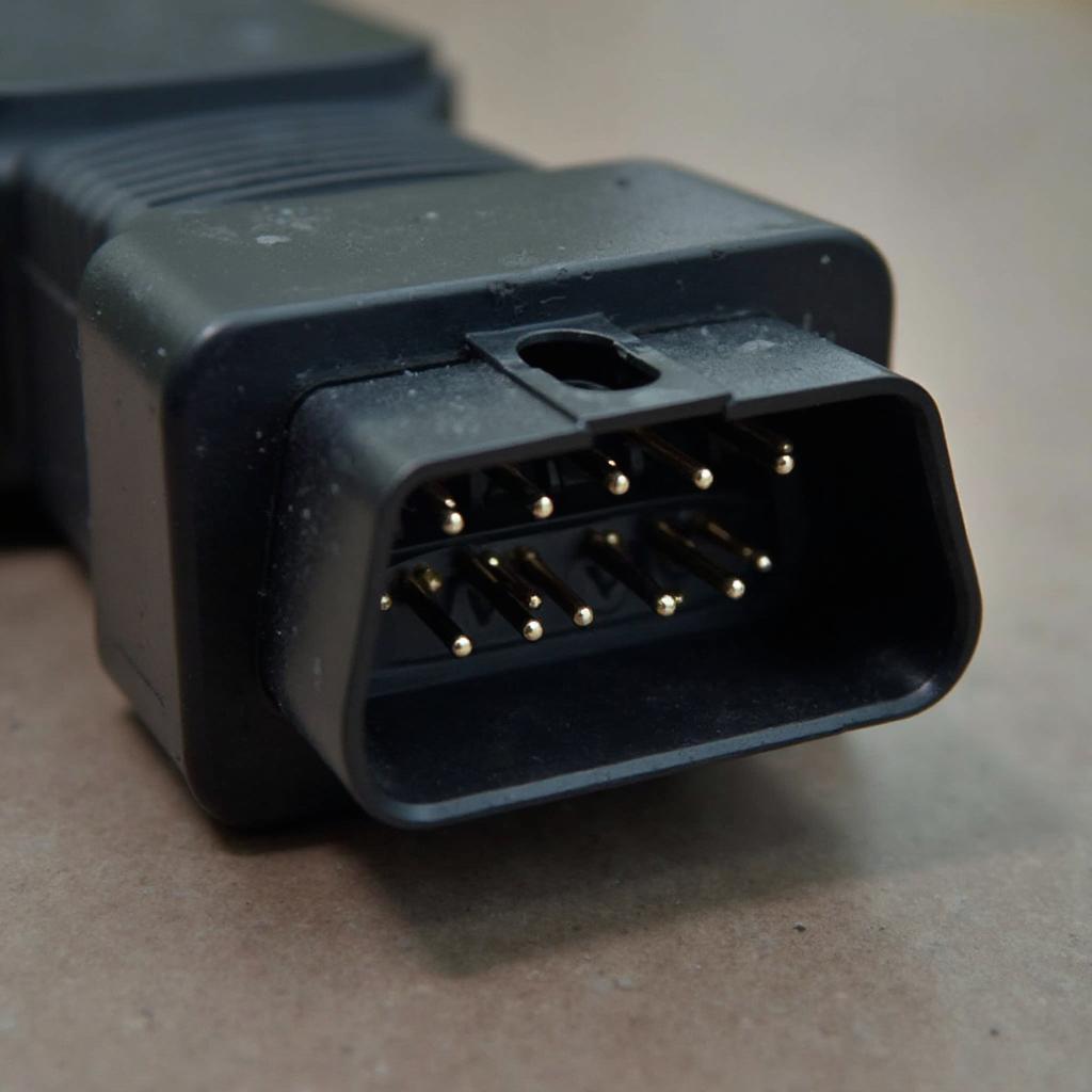 Close-up of a Daewoo Kalos OBD2 Connector