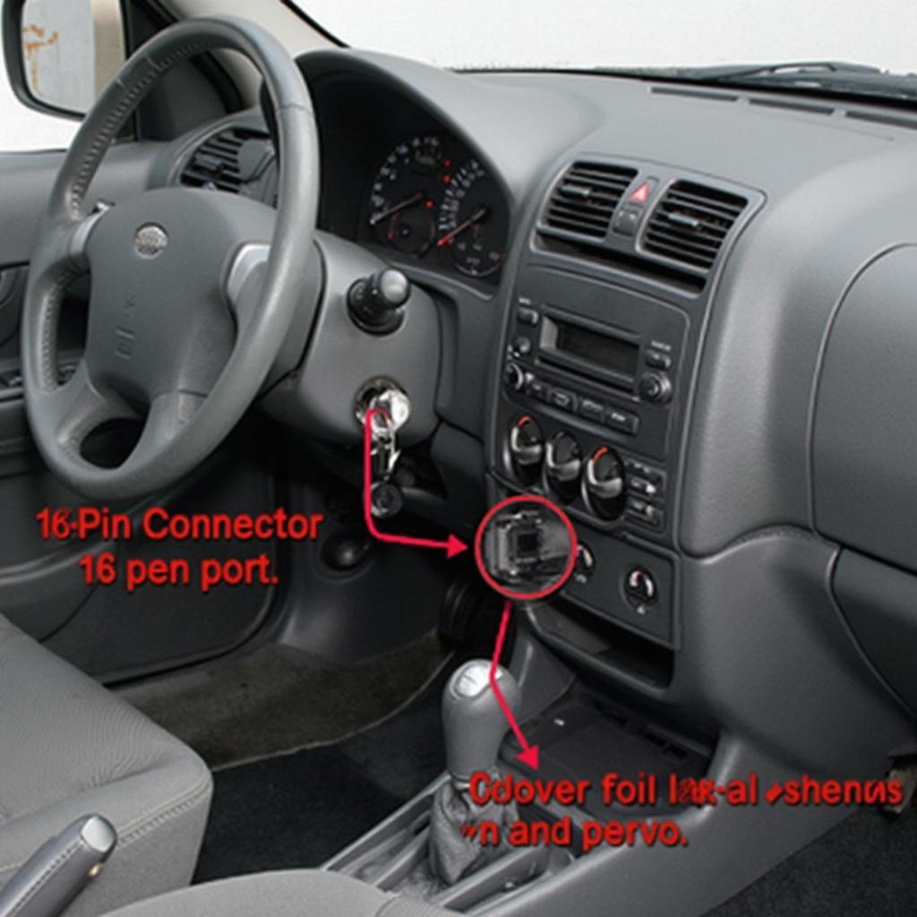 Daewoo Kalos OBD2 Port Location Under Dashboard