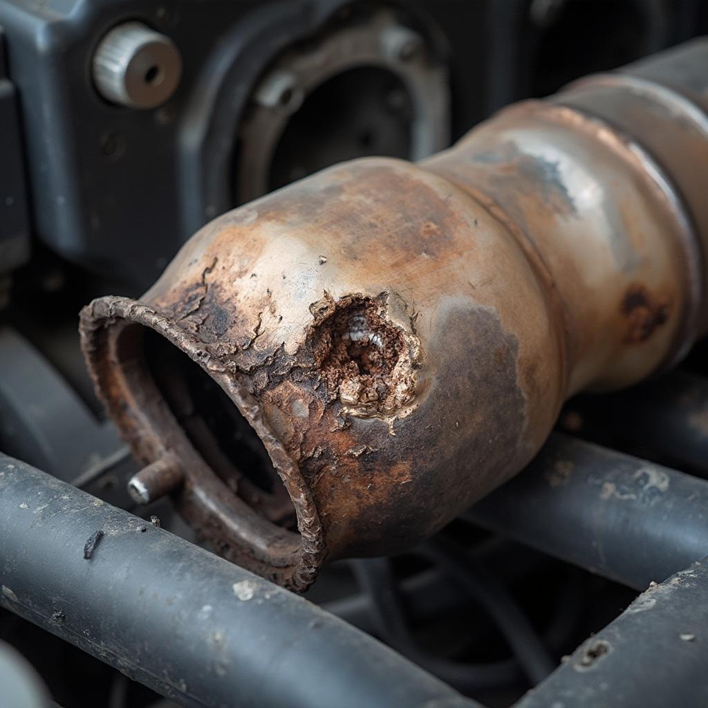 Damaged Catalytic Converter from P0300