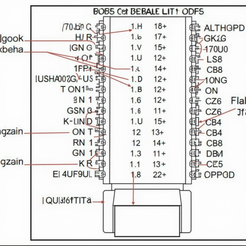 Delphi MT22.1.1 OBD2 Pinout Diagram