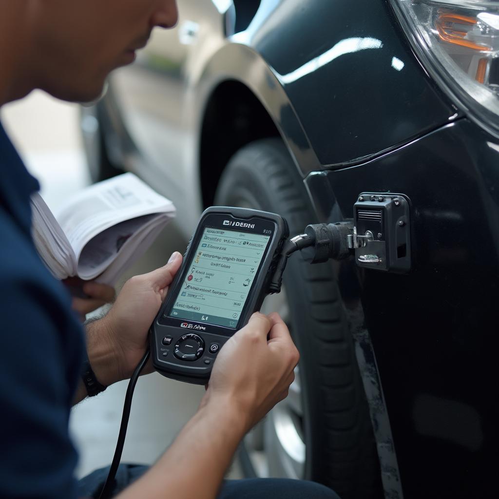 Delphi OBD2 Scanner in Use