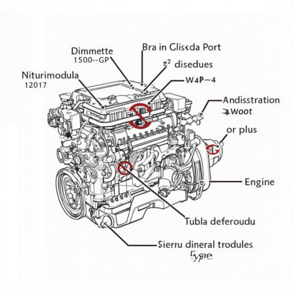 Diesel Engine Components and OBD2 Connection