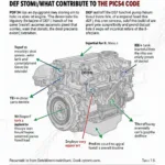 Diagram of a Diesel OBD2 DEF System with Components Related to P1C54