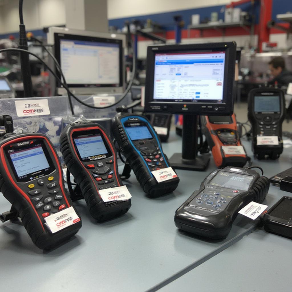 Different Autel OBD2 Scanners Displayed on Table