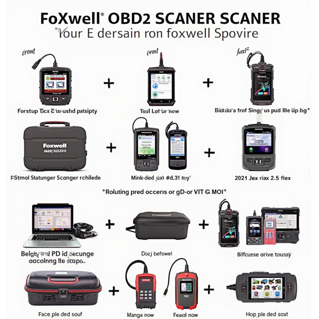 Various Foxwell OBD2 Scanners on Display