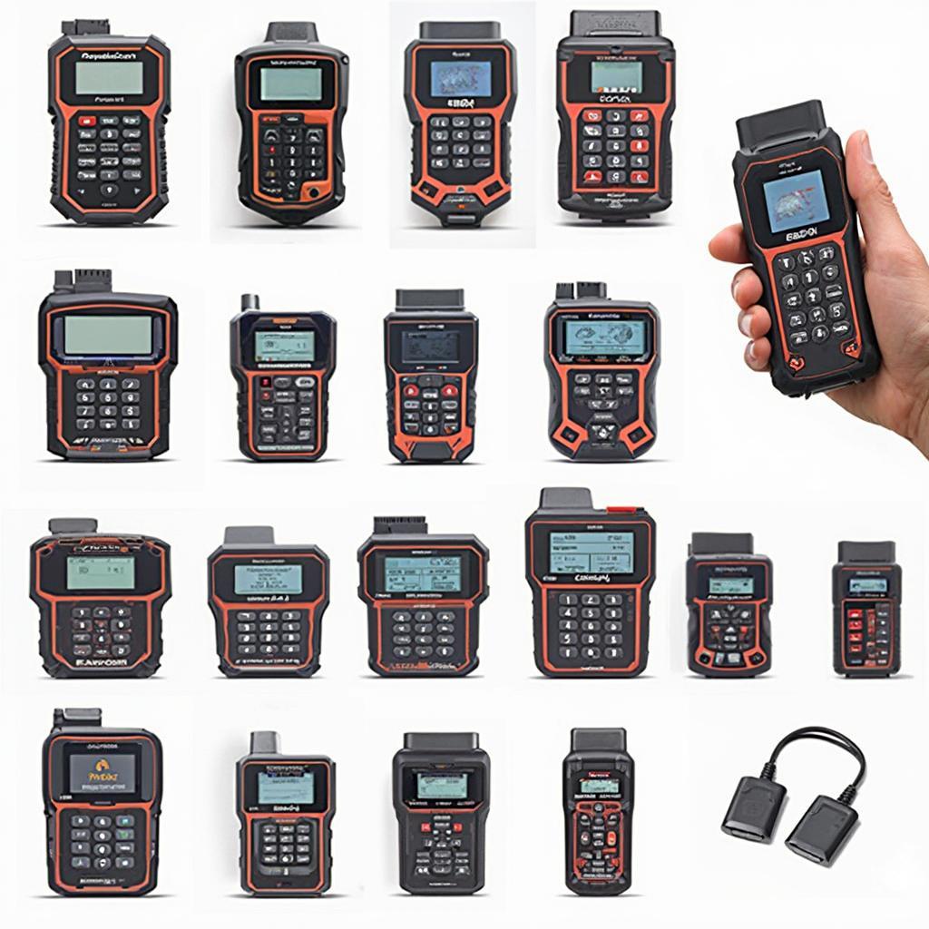 Various OBD2 Pocketscan models displaying different features and functionalities