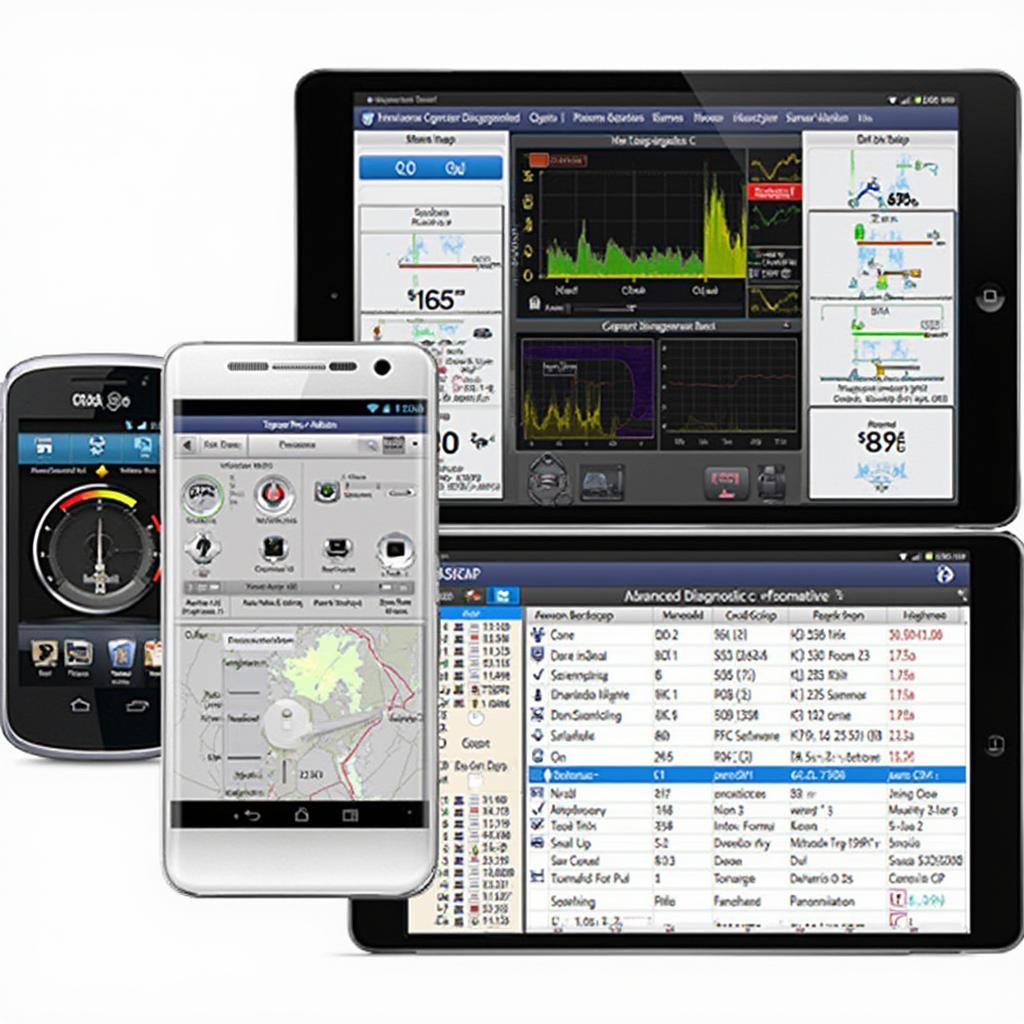 Different OBD2 Software Interfaces on Smartphone and Tablet