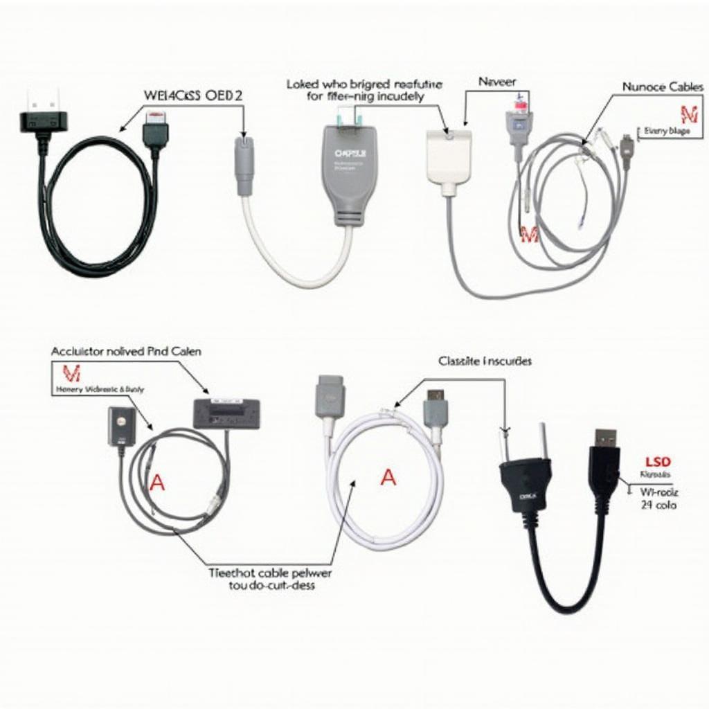 Various OBD2 cables for iPad connectivity