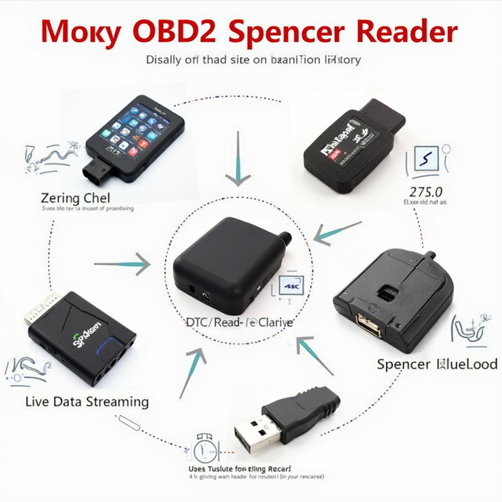 Various Mini OBD2 Spencer Readers with Different Features and Connectivity Options