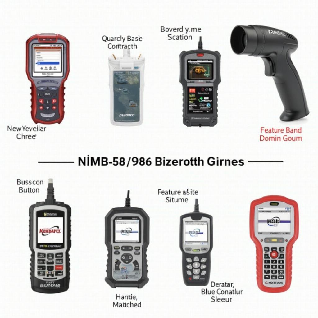 Various OBD2 Bluetooth scanners displayed on a table, showcasing different designs and features available in Edmonton.