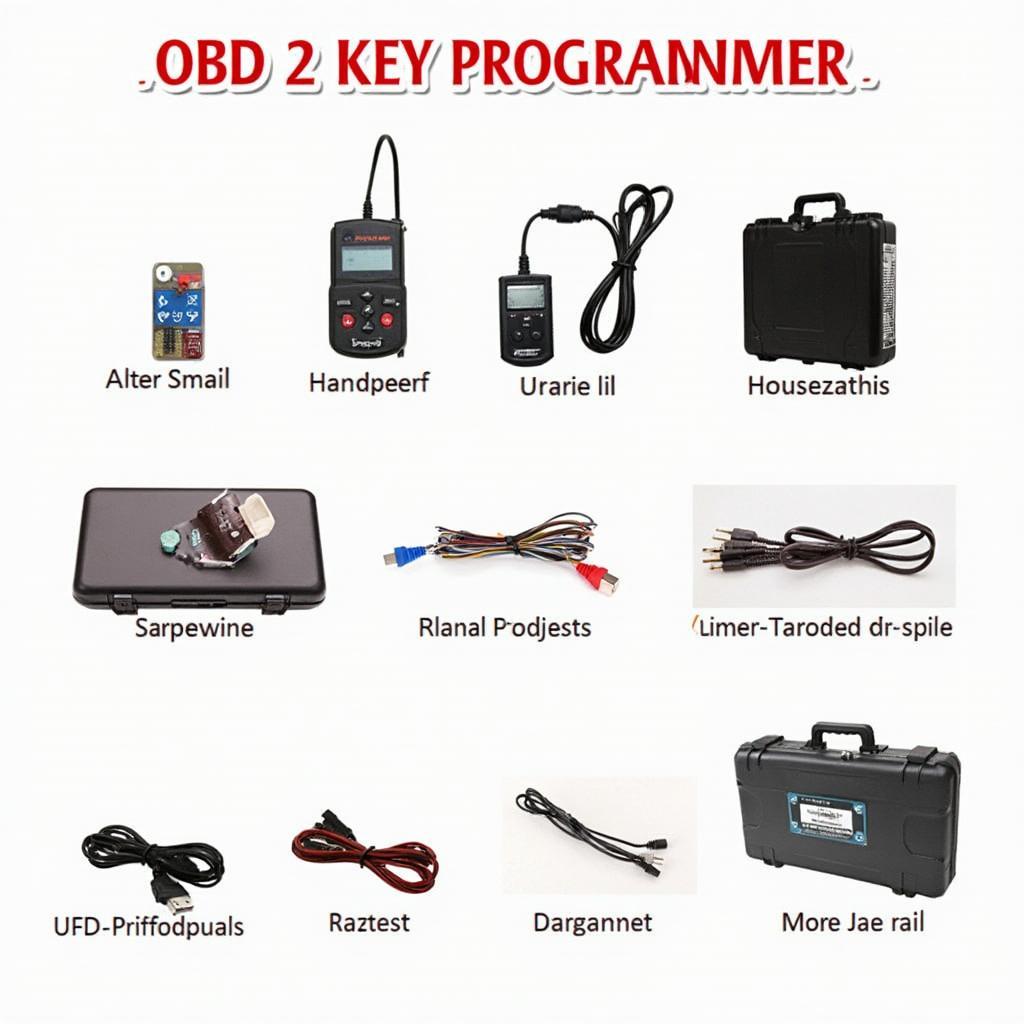 Various models of OBD2 key programmers, showcasing different sizes and features.