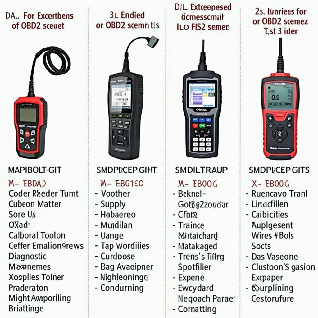 Various OBD2 Scanners