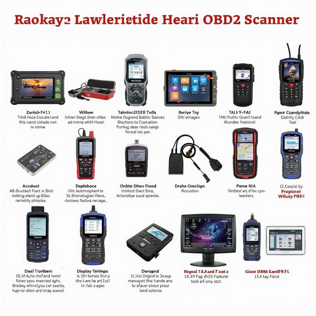 Different types of OBD2 scanners ranging from basic code readers to professional scan tools